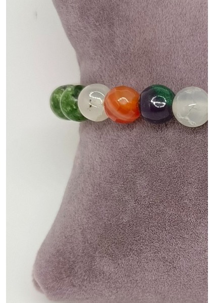 Doğal Taşlı (Yeşim, Ametist, Ay, Sitrin, Akik) Çakra Bileklik fiyatları