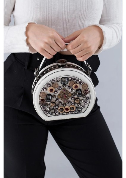 Kadın Taşlı El ve Omuz Çantası Kb 26539 fiyatları