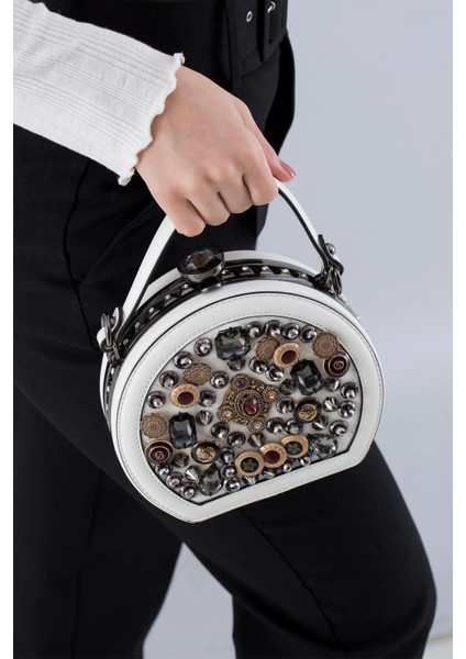 Kadın Taşlı El ve Omuz Çantası Kb 26539 modelleri