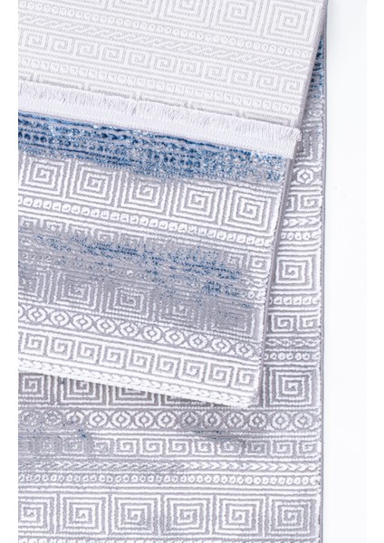 Arden Collection Mavi Modern Saçaklı Yumuşak Dokuma Makine Halısı Salon Oturma Odası Mutfak Koridor modelleri