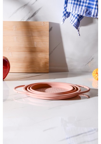 Flow Katlanabilir Isıya Dayanıklı Silikon Süzgeç 20 cm | Pembe fırsatları