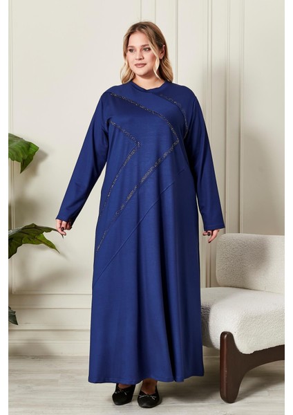 Kadın Büyük Beden Kristal Penye Elbise modelleri