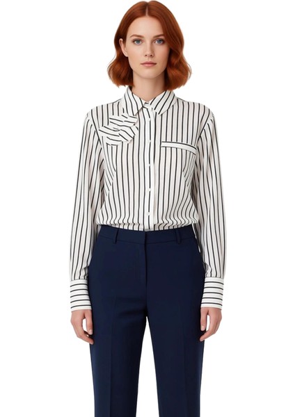 Kadın Çizgili Oversize Gömlek Katmanlı Detaylar ile Şık ve Çağdaş Bir Seçim Sunar Kaliteli fırsatları