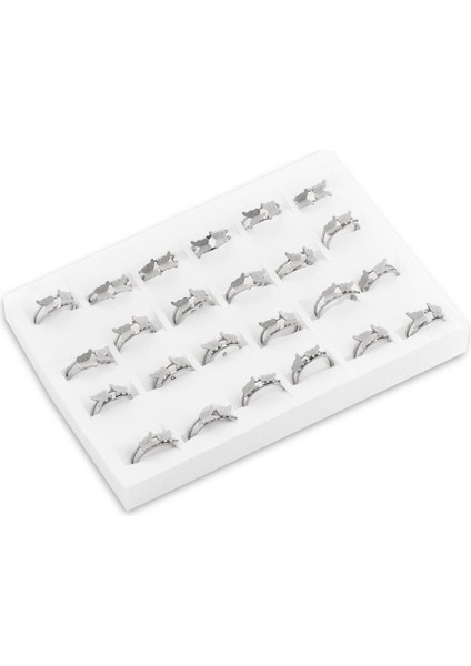 Çelik Yüzük Set Silver 24' Lü