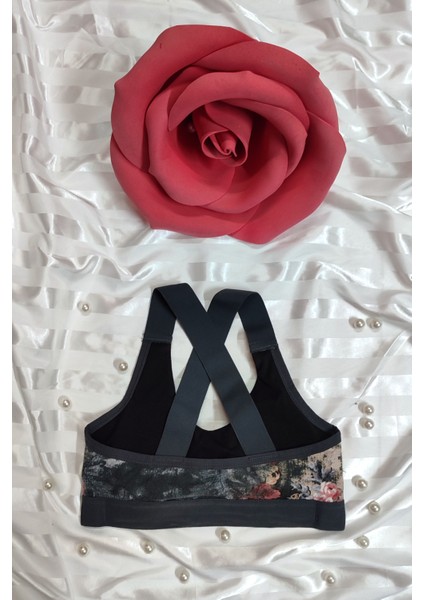 Sırt Detaylı Gri Çiçekli Sporcu Büstiy modelleri