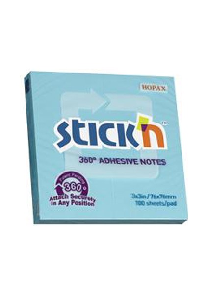 Hopax Stıckn Yapışkanlı Not Kağıdı (12 Adet) 360° 100 Yp 76X76 Mavi 21553