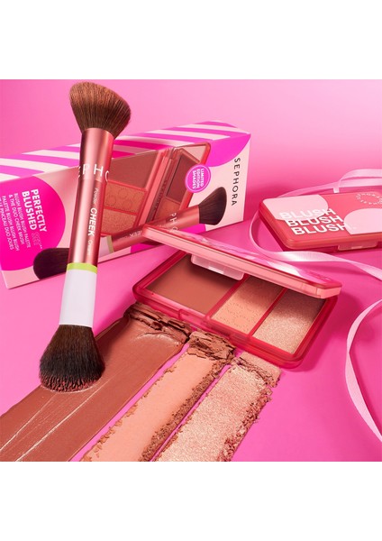 Perfectly Blushed Set - Blush Blush Blush Palet ve Ikili Allık Fırçası