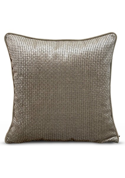 LİDOMA HOME "Rona" Dokulu Desenli Kırlent 45x45 - Vizon