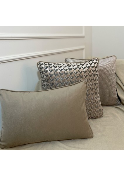 LİDOMA HOME "Rona" Dokulu Desenli Kırlent 45x45 - Vizon fiyatları