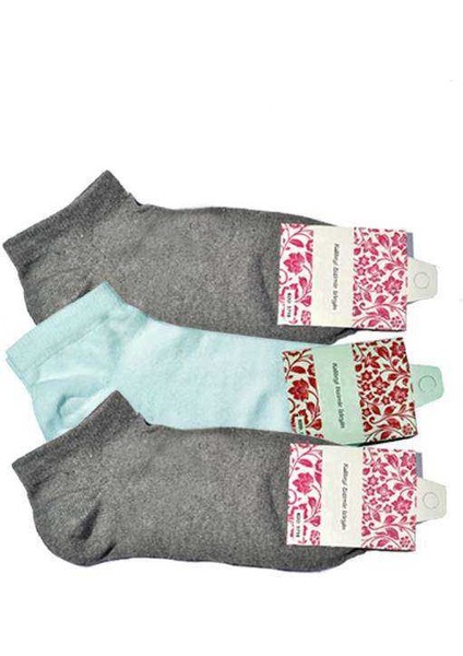 Gri ve Beyaz Kadın Bilek Çorap 3 çift modelleri