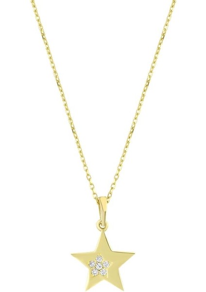 Yıldız Figürlü Altın Kolye - 14K