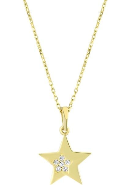 Yıldız Figürlü Altın Kolye - 14K fiyatları
