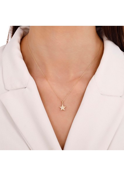 Yıldız Figürlü Altın Kolye - 14K modelleri