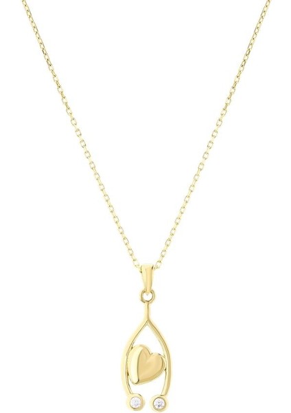 Kalp Figürlü Altın Kolye - 14K