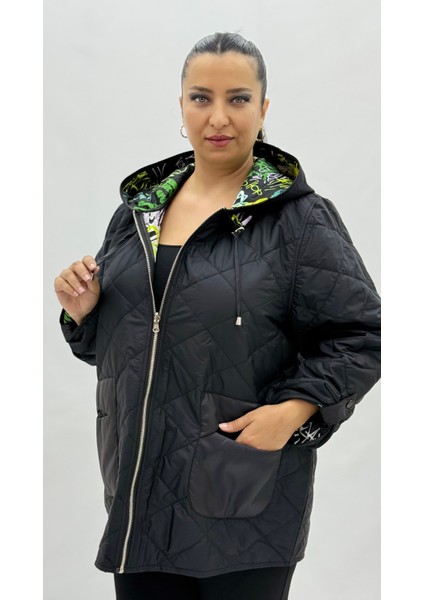 Büyük Beden Çift Taraflı Kapüşonlu Kadın Ince Rüzgarlık Ceket fiyatları