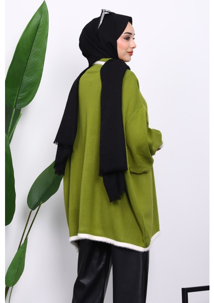 Yeşil Gömlek Yaka Fermuarlı Triko Tunik fırsatları