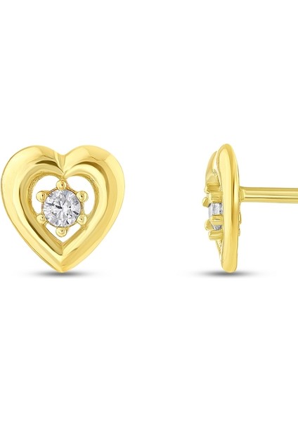 Kalp Figürlü Altın Çocuk Küpe - 14K fiyatları