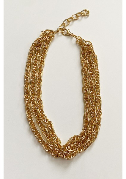 Üç Sıralı Gold Kolye modelleri