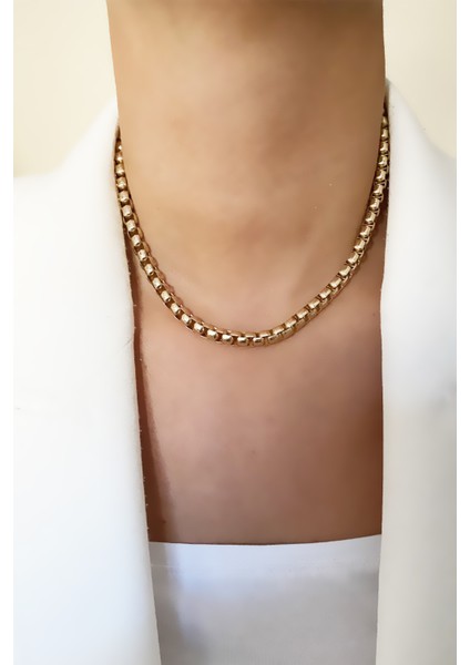 Geometrik Tasarım Gold Kolye