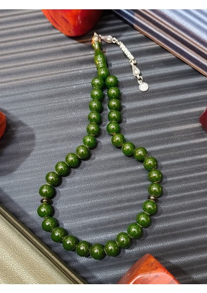 Toz Kehribar Tesbih Yeşil Renk