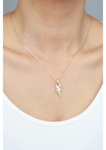 Zirkon Taşlı Şimşek Figür Kolye fiyatları