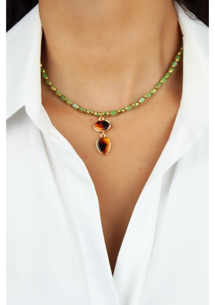 Sedef Uçlu Yeşil Kadın Kolye fiyatları