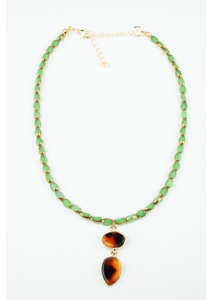 Sedef Uçlu Yeşil Kadın Kolye modelleri