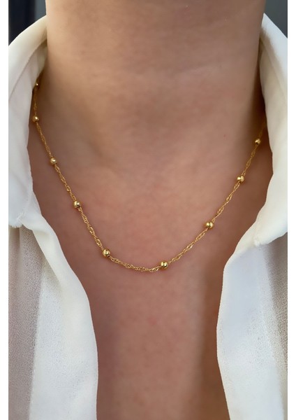 Ince Zincir Topçuk Kolye