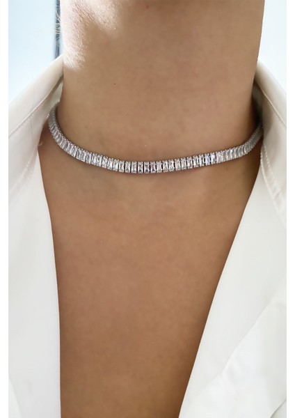 Baget Pırlanta Görünümlü Kolye