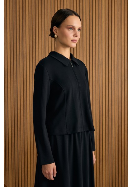 Önden Fermuarlı Kısa Örme Ceket fiyatları