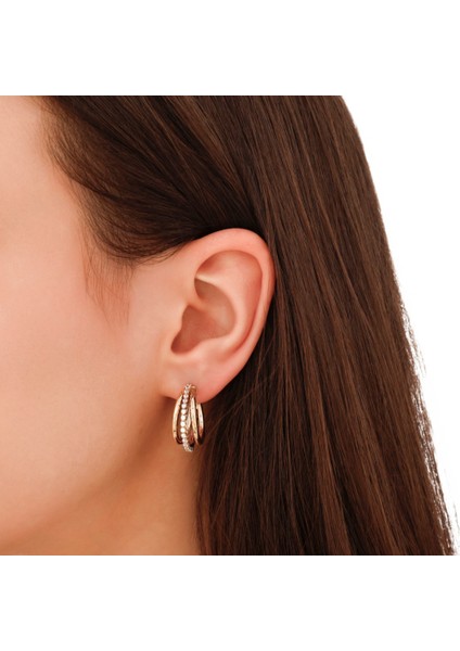 Taşlı Tasarım Altın Küpe - 14K modelleri