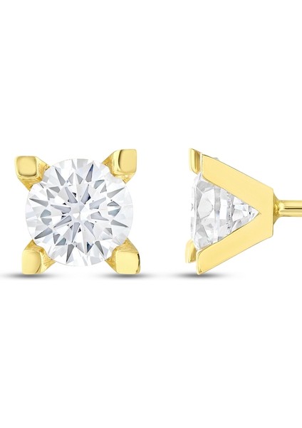 Altın Tektaş Küpe - 14K fiyatları