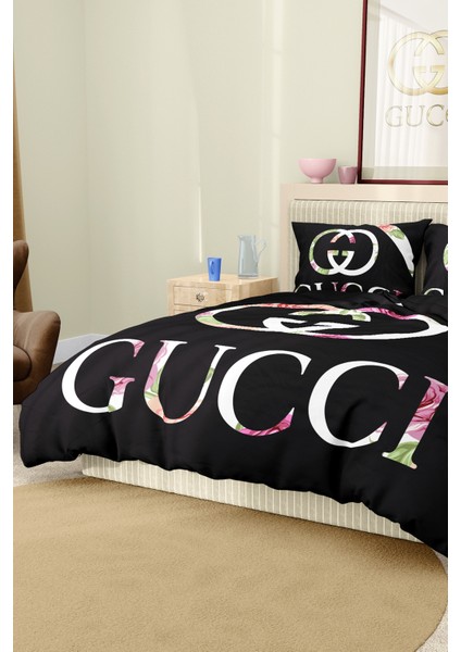 Nevresim Takımı Çift Kişilik Pamuklu Saten Kumaş 6 Parça 3D Dijital Baskı Duvet Cover Set Model No: indirimleri