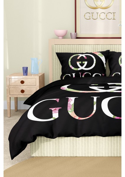 Nevresim Takımı Çift Kişilik Pamuklu Saten Kumaş 6 Parça 3D Dijital Baskı Duvet Cover Set Model No: