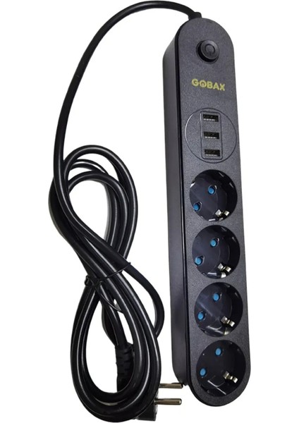 Termal Akım Korumalı Grup Priz ve 3’lü USB Şarj Aleti (4457)