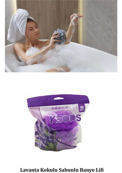 Lavanta Kokulu Mor Sabunlu Banyo Kıvırcık Lif
