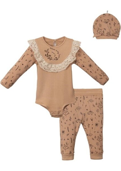 241073 Kız Bebek Kelsey Dantelli Badili 3'lü Takım
