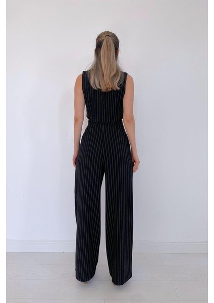 Siyah Çizgili Ceket - Yelek ve Pantolon Takım fırsatları