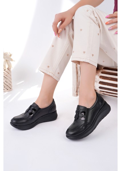 Kadın Hakiki Deri Siyah Anatomik Taban Rahat Ayakkabı fiyatları