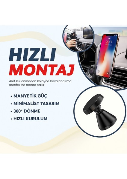 Manyetik Araç Içi Telefon Tutucu Güçlü Mıknatıs 360° Dönebilir Metal Stand fiyatları