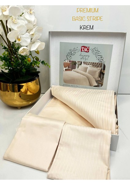 Stripe Saten Nevresim Takımı Çift Kişilik