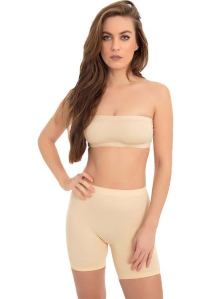 Cottonhill Premium - Kadın Ten Ultra-Rahat Seamless Yüksek Bel Uzun Paça Boxer modelleri