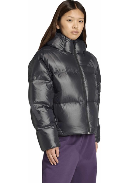 JL6907 W Z.n.e. Puffer Siyah Düz Kadın Mont modelleri