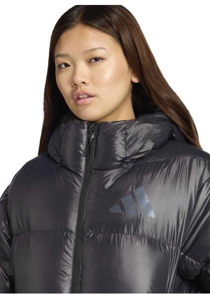 JL6907 W Z.n.e. Puffer Siyah Düz Kadın Mont fırsatları