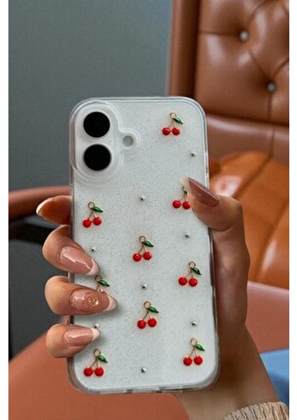 Apple iPhone 17 Uyumlu – Epoksi Kiraz Desenli Şeffaf Silikon Kılıf, Darbeye Karşı Dayanıklı Kapak fiyatları