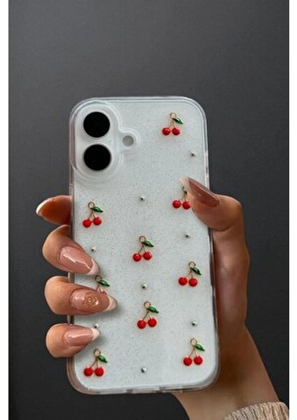 Apple iPhone 17 Uyumlu – Epoksi Kiraz Desenli Şeffaf Silikon Kılıf, Darbeye Karşı Dayanıklı Kapak modelleri
