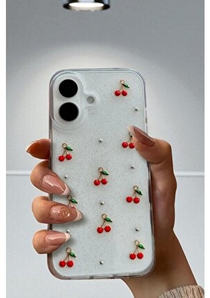 Apple iPhone 17 Uyumlu – Epoksi Kiraz Desenli Şeffaf Silikon Kılıf, Darbeye Karşı Dayanıklı Kapak fırsatları