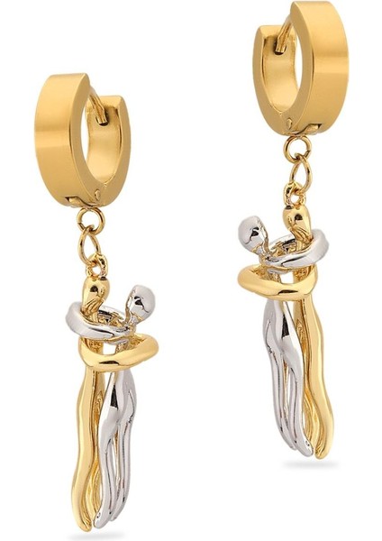 Çelik Sarılan Sevgili Küpe