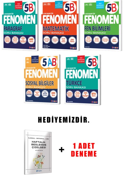 Fenomen Yayınlıcılık 5.sınıf B Grubu 5'li Set (Güncel) fırsatları