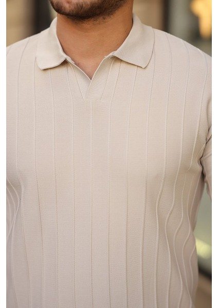 Erkek Çizgi Kabartmalı Uzun Kollu Triko modelleri